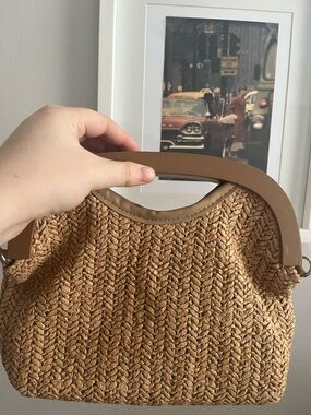 Reitmans Woven Mini Top-Handle Bag in Tan